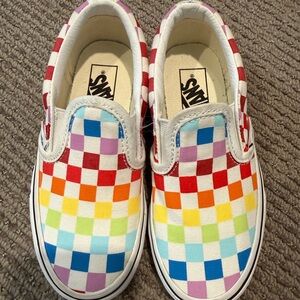 *BRAND NEW* Rainbow Checkered Kids Vans size 11